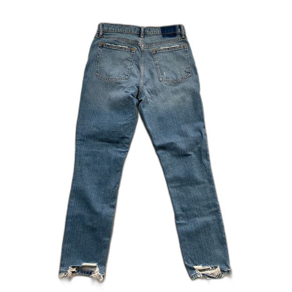 NWT Abercrombie & Fitch Women's The Skinny High Rise Blue Jeans Raw Hem Sz 28/6R - Picture 6 of 11